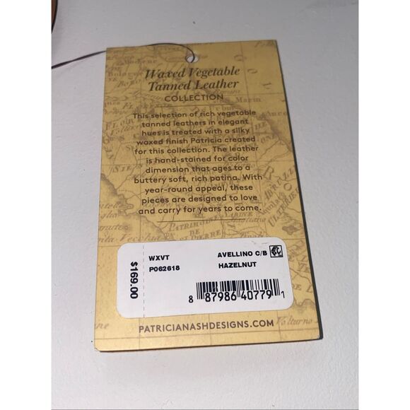 Patricia Nash Avellino Hazelnut Leather Crossbody Waxed Vegetable Tan NWT - Picture 11 of 11